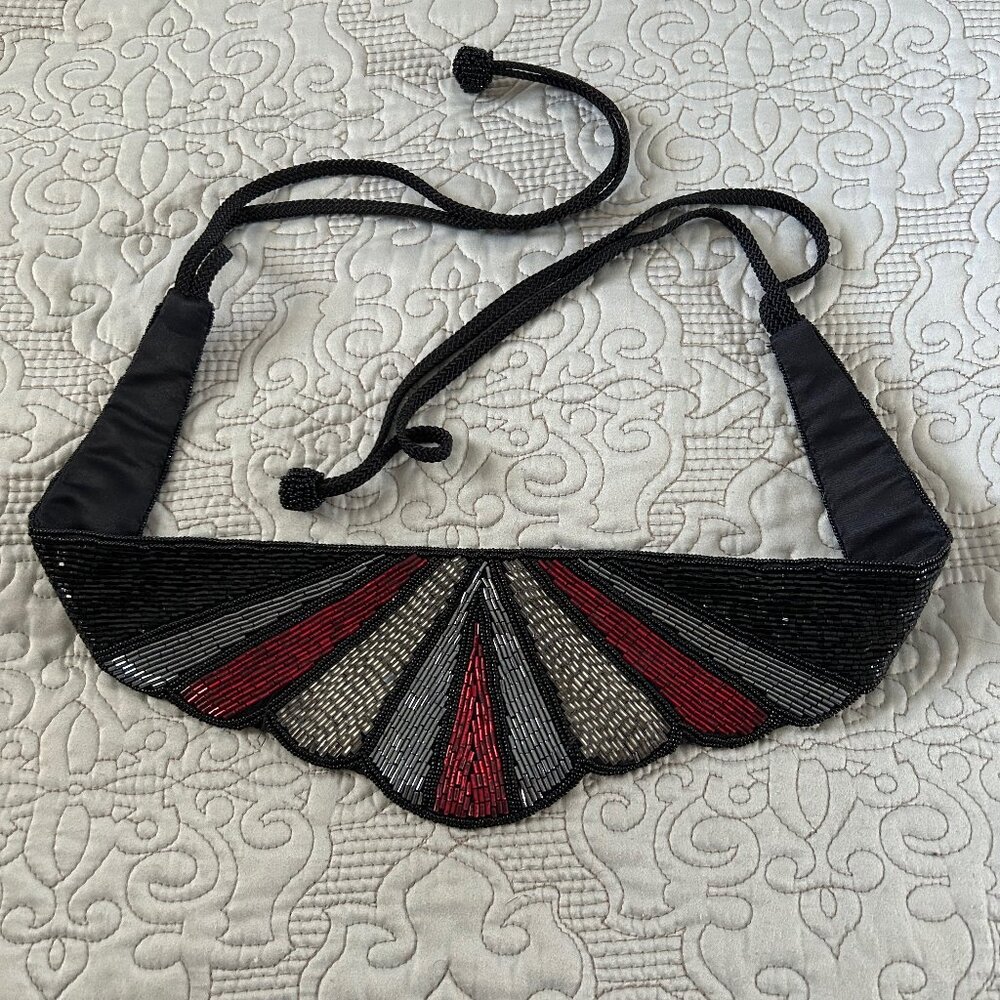 Ladies Vintage Sequined Belt - Ties in the back